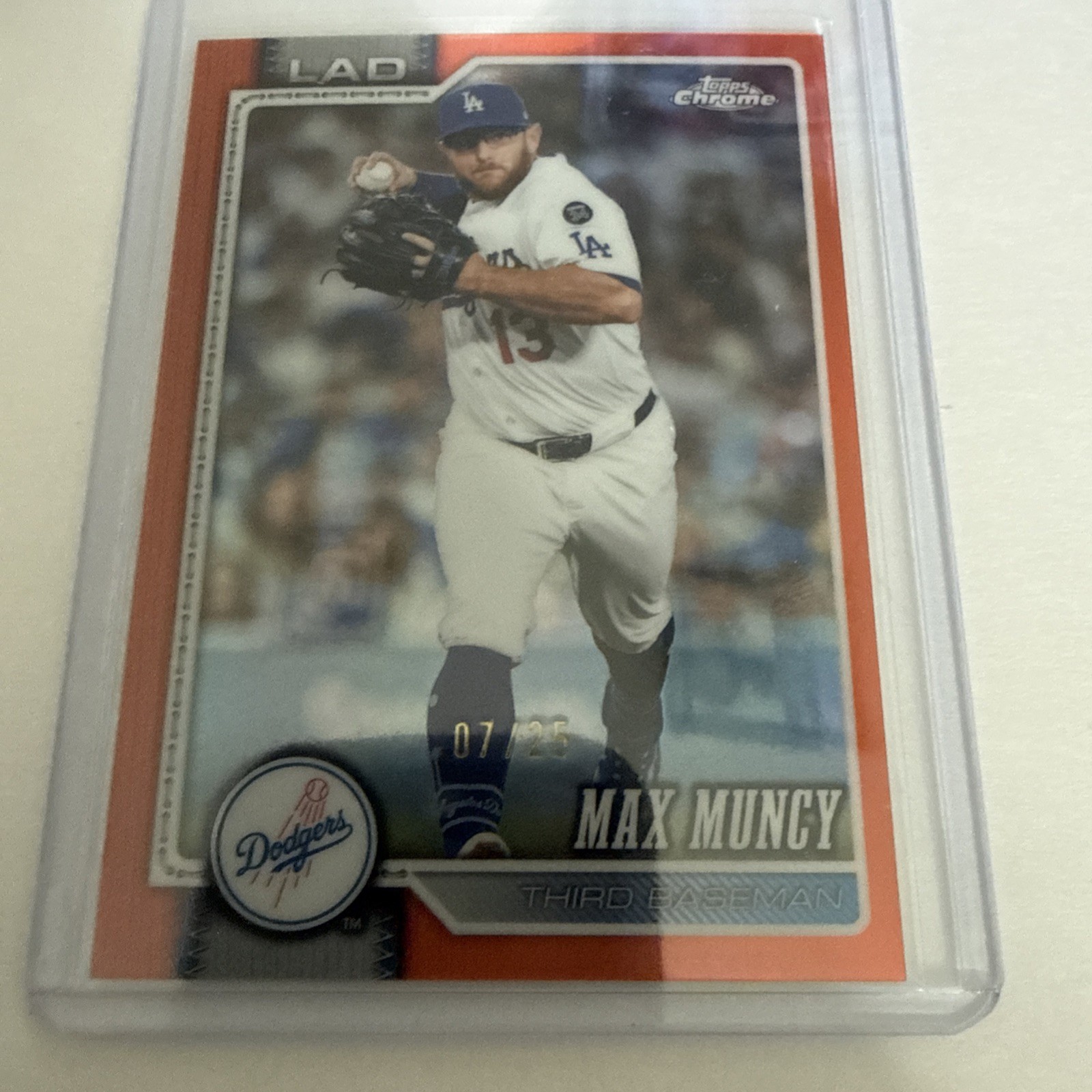 2026 Topps Chrome Max Muncy Orange #07/25 Los Angeles Dodgers