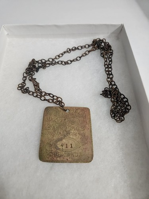 #ad Very Rare 1878 Apache San Carlos Apache Reservation Hate Tag $400.00