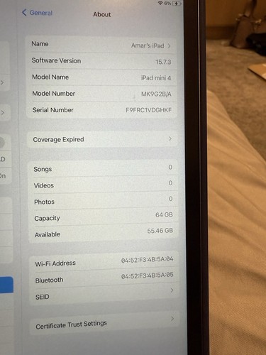 Apple iPad Mini 4 Space Grey Wi-Fi 64GB 7.9" iOS Tablet USED - Afbeelding 7 van 7