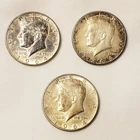 1964 Kennedy Half Dollars Lot of 3 No Mint Mark | 90% Silver Coin Ag JFK John F