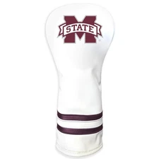 Team Golf NCAA Mississippi State Bulldogs White Vintage Fairway Head Cover White