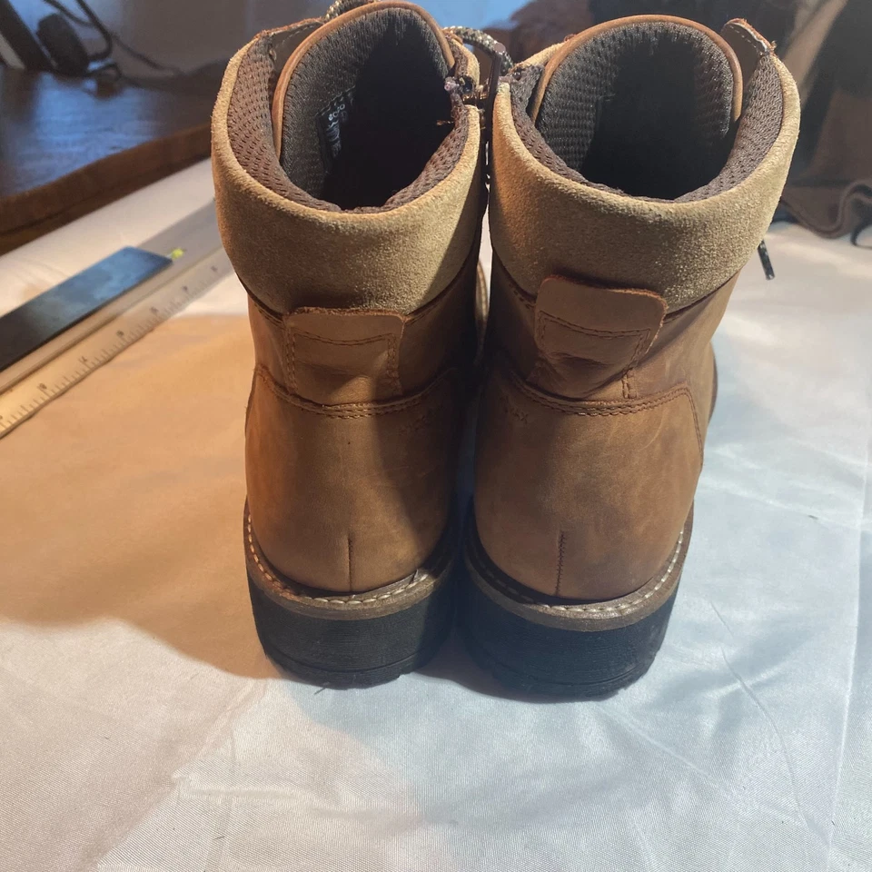 Botas femininas ECCO Elaina NUBUCK marrom couro Hydromax tamanho 8 novas sem caixa - Imagem 3 de 4