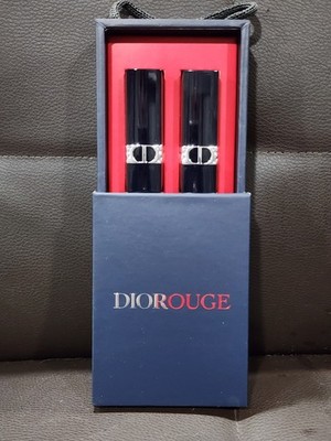 Dior lipstick 2 pcs. gift set - Rouge Dior 999 Velvet, 100 Nude Look Matte NIB
