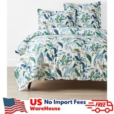 Rifle Paper Co.Peacock Classic Smooth Sateen Duvet Cover, Ivory Multi Full/Queen