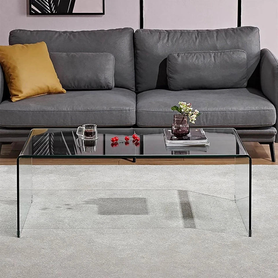 MODERNA MESA DE CENTRO PARA SALA / ESTAR EN CRISTAL TEMPLADO PRECINTADA ESTRENAR - Imagen 2 de 4