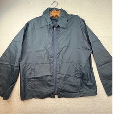 Vtg Sears Outdoor Jacket Mens Large Blue Lightweight Windbreaker has flaws