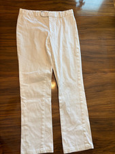 Ralph Lauren Pants Size 8 Womens White Chino Straight Stretch Flat Front