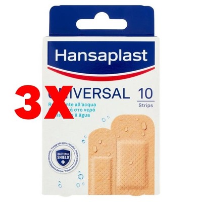 3 X Cerotti Classici 2 Formati 10 Pz. Hansaplast Cerotto Resistente All'acqua Wa