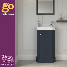 Dark Grey Cloakroom Vanity Unit & Ceramic Basin 500mm Small Bathroom Unit & Sink