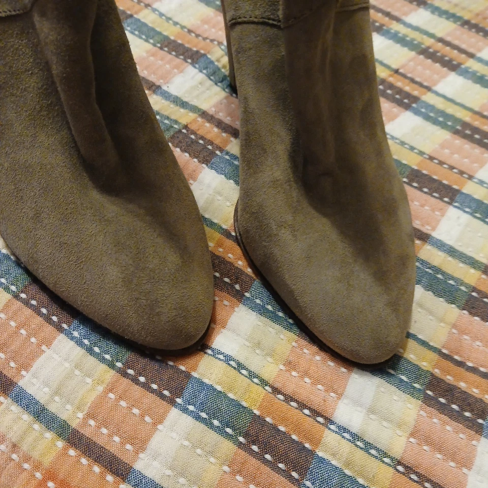 Sigerson Morrison 复古灰色麂皮绒踝靴 7 码 — 第 3/4 张图片