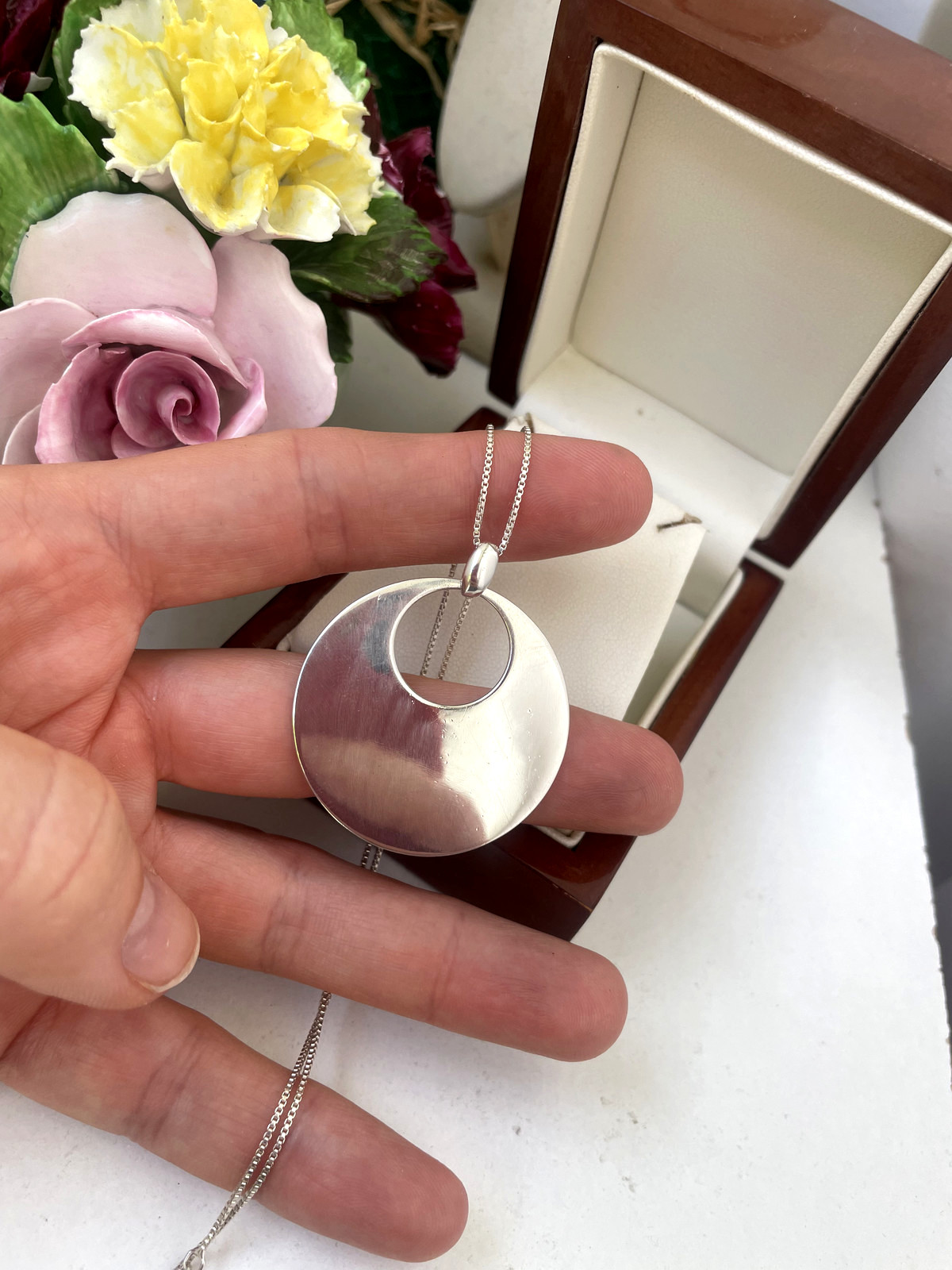 SUPERB SOLID STERLING SILVER LARGE MODERNIST CIRC… - image 9