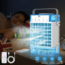 Portable Air Cooler Humidifier Air Conditioner for Home Office 3 Speed Fan + LED