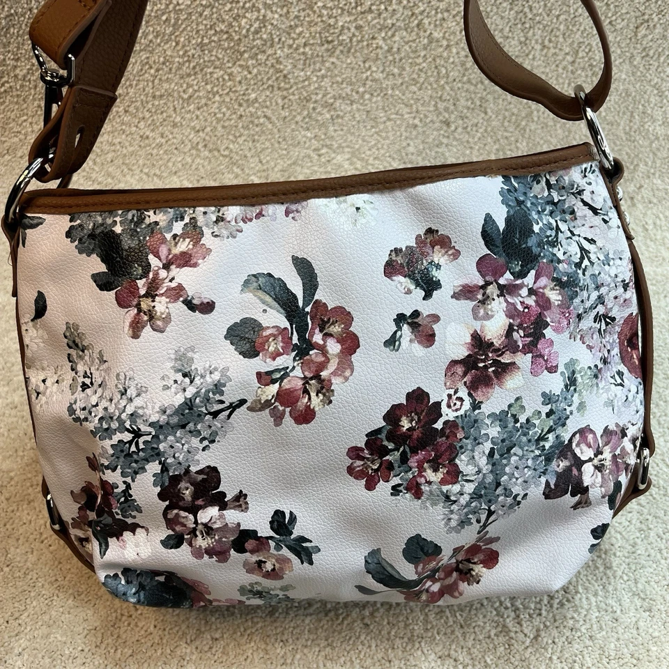 Bolso Bandolera Rosetti Convertible Hobo Marrón Rosa Floral Nuevo con Etiquetas Foto 2 de 4