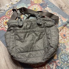 Marc Marc Jacobs Taupe Nylon Quilted Tote Shoulder Diaper travel Bag Eliz-a-baby