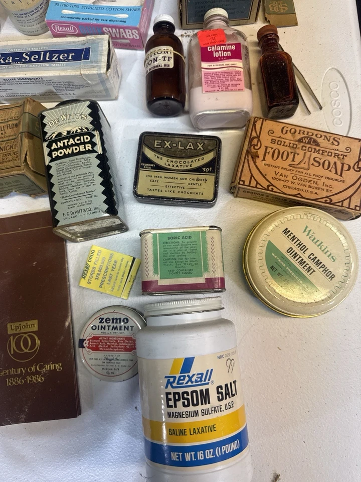 Gran Lote 40+ Botellas y Cajas De Colección Farmacia Medicina - Rexall, Ex-Lax Foto 2 de 4
