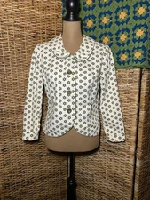 Vintage 60s Flower Blazer With Peter Pan Collar Measurements In Details