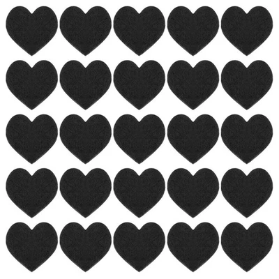 Corazones de fieltro con pompón para manualidades, 10x10 cm, negro, pack 100 - Imagen 1 de 4