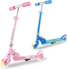 Kick Scooter for Kids 2 Wheels with LED Light Up Kick Folding Adjustable Height