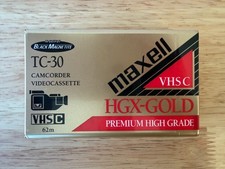 Maxell TC-30 VHS-C Premium High Grade HGX-Gold Video Cassette Tape NEW SEALED