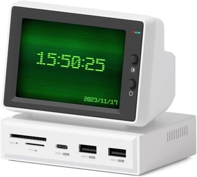 Hagibis 3.5inch IPS USB Mini Screen with C Hub, USB-C&HDMI Monitor White 