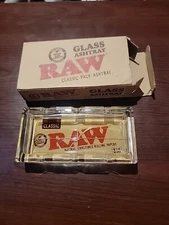 RAW Rolling Papers GLASS ASHTRAY Classic Pack Design