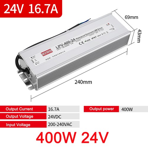 LED Strip Driver Power Supply Transformer Waterproof IP67 DC 12V/48V 25W/1500W - Picture 52 of 74