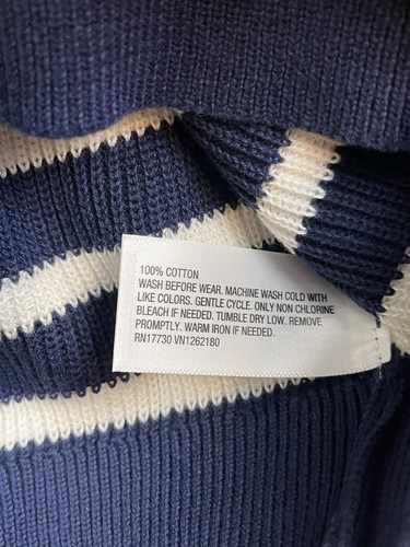 Cat & Jack Toddler Girl's Size 5T Crewneck Sweater Navy Stripe - Picture 5 of 5