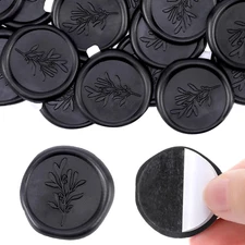 Black Wax Seal Stickers - 30 Pcs Eucalyptus Envelope Sealer for Wedding Invitati