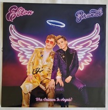 ELTON JOHN HAND SIGNED WHO BELIEVES IN ANGELS 12” X 12” ART CARD