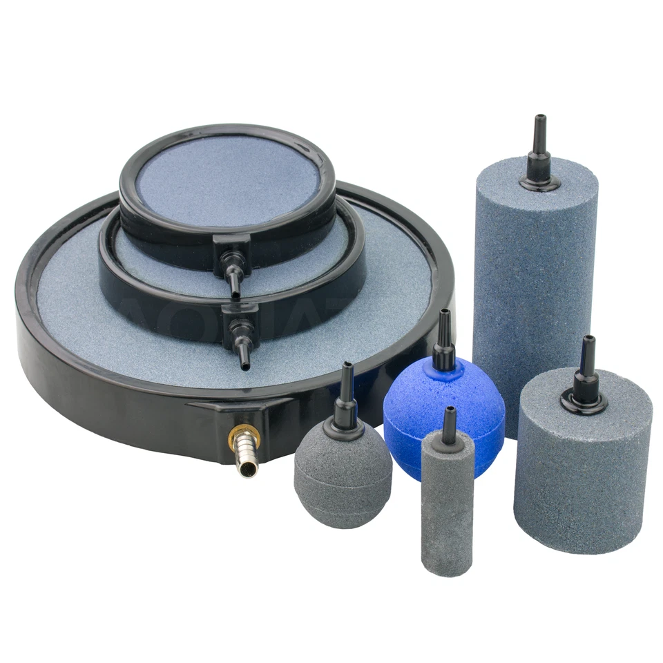 AQUARIUM POND AIR STONE CYLINDER DISK BALL ROUND KOI FISH BUBBLE AERATION OXYGEN