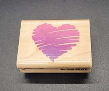 Posh Impressions Wood Mounted Rubber Stamp Heart Design