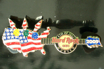 HRC Hard Rock Cafe Munich München 4th of July Stripes Rocket Guitar 2009 LE150
