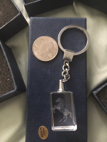 Crystal 3D Horse Lazer Engraved Key Chain- Spirit Horse , Water Spirit Horse