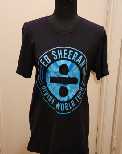 Ed Sheeran T Shirt Adult Medium Black Blue Divide World Tour 2018 - Picture 1 of 4