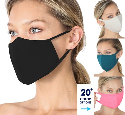 [2 pcs] Soft Cotton Face Mask Double Layer Reusable Cloth Washable Color