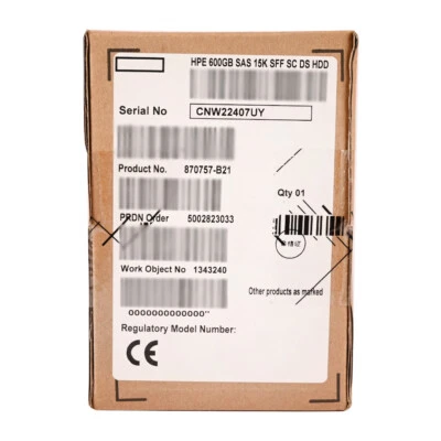 MEK-MOTOO New 870757-B21 For HP 600GB 12G SAS 15K SFF SC ENT HDD Server