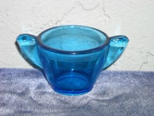Akro Agate Large Stippled Band Sugar No Lid 1 Azure Blue