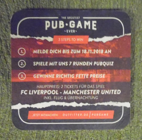 Bierdeckel , Outfitter - The Greatest Pub Game Ever , viereckig , 9,3 x 9,3 cm - Picture 2 of 2