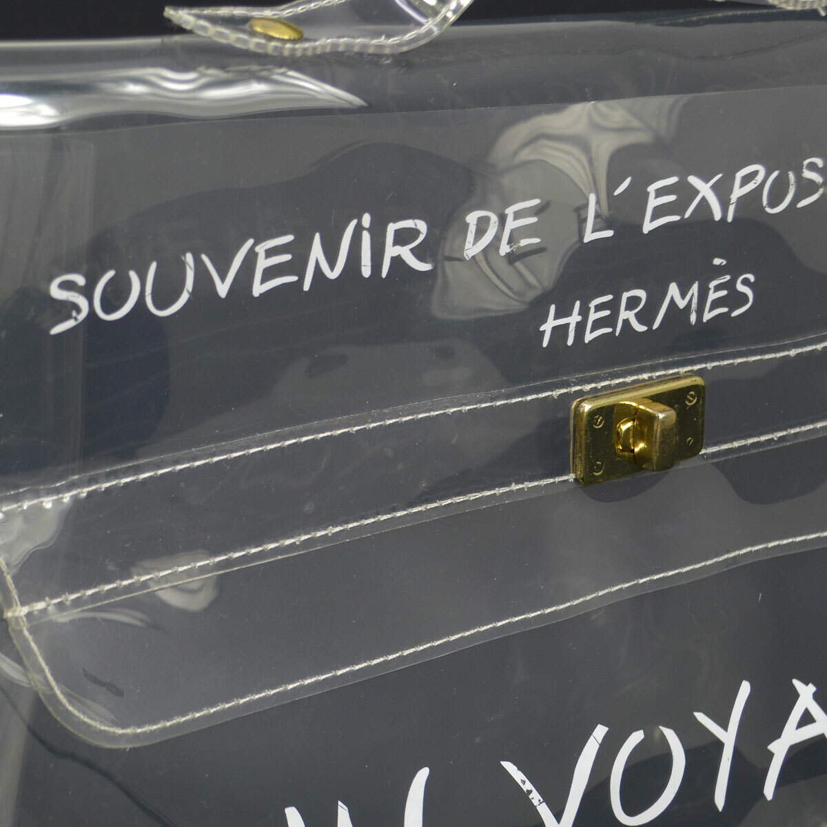 Hermes Vinyl Kelly Beach Handbag SOUVENIR DE L'EXPOSITION