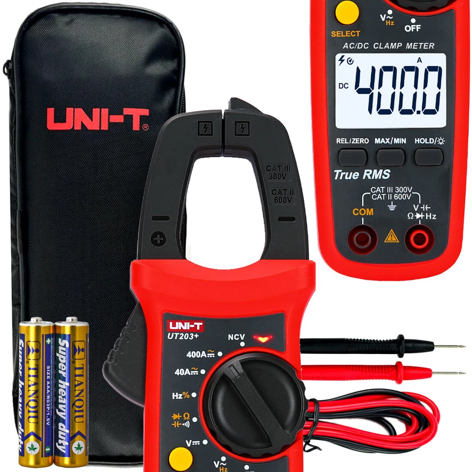 UT203+ TRMS AC DC Zangen Multimeter Zangenamperemeter Stromzange 400A 600V NCV - Bild 2 von 4
