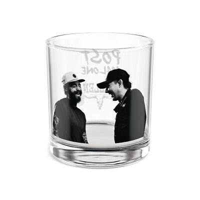 Post Malone & Morgan Wallen Whiskey Glass, 10oz on the rocks glass
