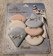 New Disney Princess CINDERELLA -  6 Velvet Makeup Puff Set