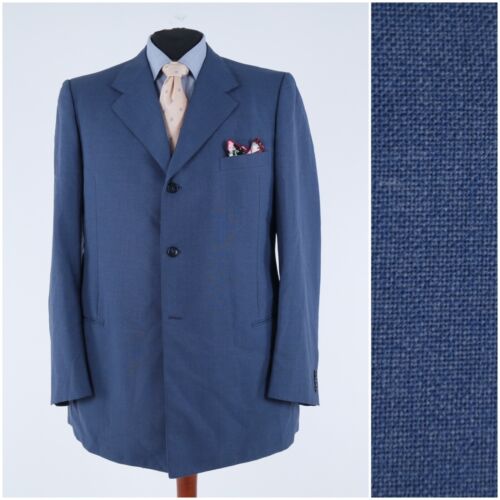 Mens Royal Blue Blazer 46R UK Size GFT Wool Sport Coat Jacket