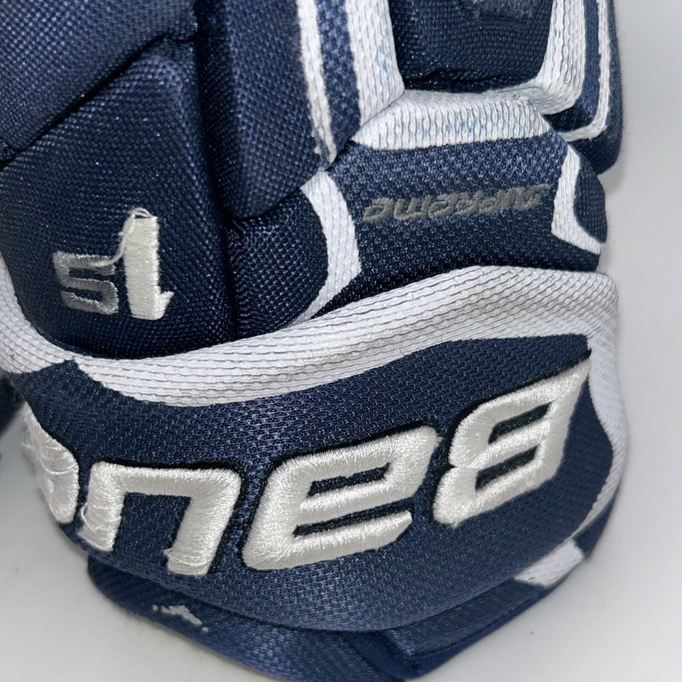 Bauer Supreme 1 S Pro Hockey Gloves Navy/White Junior Size 11” 28 cm 37