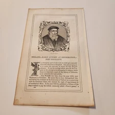 Portrait Of John Wickliffe Philosopher c. 1853 Engraving (355)