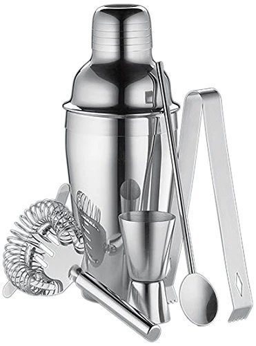 Shaker e set di argento per cocktail