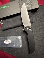 ProTech Mordax MX101 Black Handles, MagnaCut Blade Smooth Aluminum