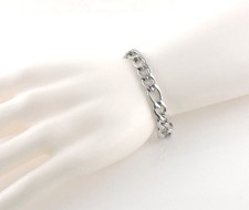Stainless Steel 10 mm Wide Figaro Bracelet - Free Gift Packaging