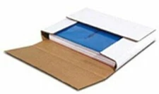 50 45RPM Bookfold 7-1/2x7-1/2 x 2 White Multi Depth Corrugated Book Mailer Box