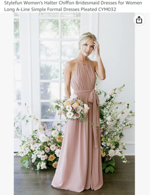 bridesmaid dresses b Zapaka Women Light Green Bridesmaid Dress with Lace Up Back A Line Halter Backless Long Wedding Guest Dress, chiffon color / US6 main image 0